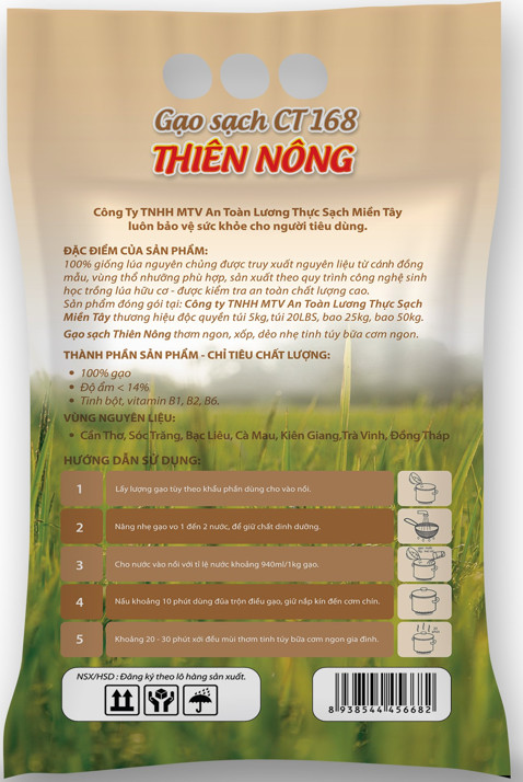 Gạo sạch CT168 Thiên Nông