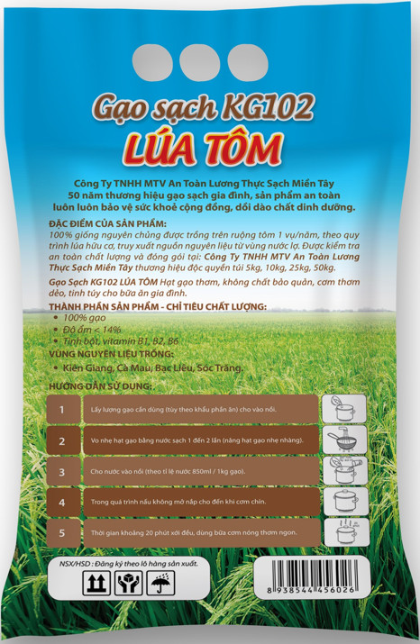 Gạo sạch KG102 Lúa Tôm