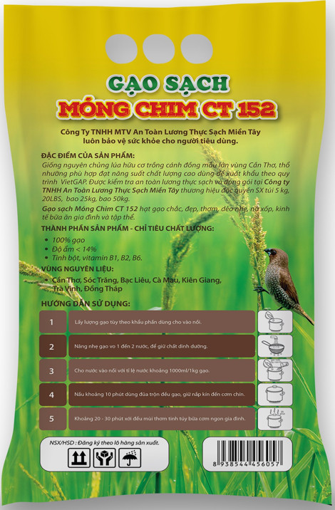Gạo sạch Móng Chim CT 152
